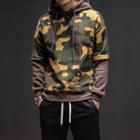 Mock Two-piece Camo Print Hoodie