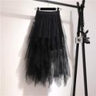Maxi Mesh Layered Skirt Black - One Size