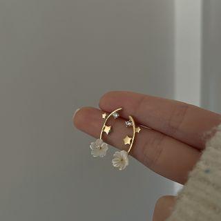 Flower Shell Dangle Earring