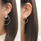 Faux Pearl Hoop Earring 1x3b9 - One Size
