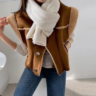 Cap-sleeve Faux-shearling Vest