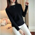 Long-sleeve Twist-knit Top