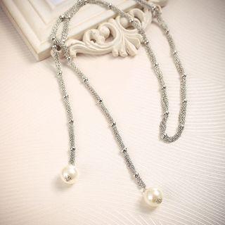 Faux Pearl Necklace White Faux Pearl - Silver - One Size