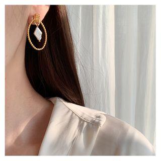 Freshwater-pearl Large Hoop Earrings Gold - One Size