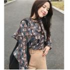 Print Ruffle Blouse