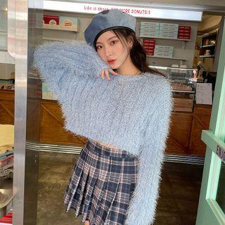 Crop Furry-knit Sweater