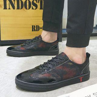 Patent Panel Lettering Sneakers