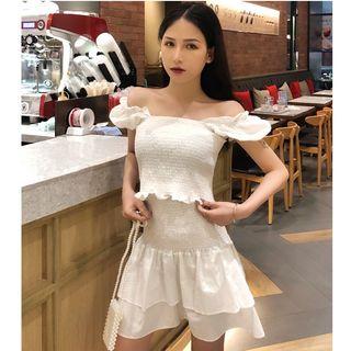 Set: Crop Top + Layered A-line Skirt