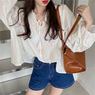 Tassel V-neck Blouse