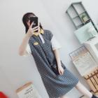 Mock Two-piece Short-sleeve Polo Dress