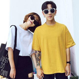 Couple Short-sleeve Plain T-shirt