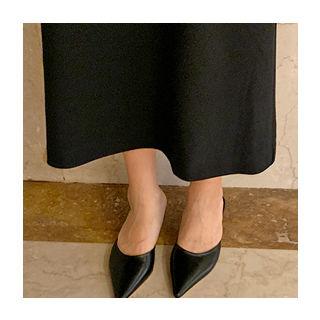 Colored Pointy Kitten-heel Mules