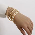 Set Of 3: Chain Bracelet 0288 - Gold - One Size