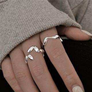 Leaf / Wave Sterling Silver Open Ring