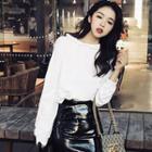 Mock Two-piece Cutout Light Hoodie