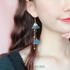 Non Matching Pom Pom Drop Earring