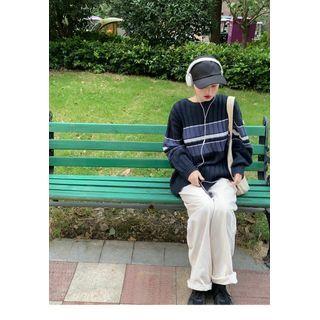 Striped Sweater / Straight-fit Pants