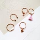 Set: Alloy Ring / Open Ring (assorted Designs) Set Of 5 - Ring - One Size