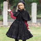 Wide-strap Frill Trim A-line Dress