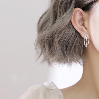 925 Sterling Silver Dream Catcher Fringed Earring