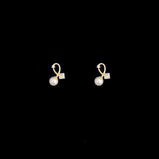 Geometric Rhinestone Alloy Earring 1 Pair - Gold - One Size