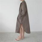 Pocket-detail Zip-up Long Jacket