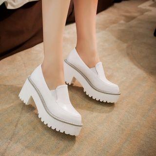 Chunky Heel Platform Loafers