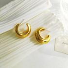 Geometry Drop Earring 1 Pair - S925 Silver Needle - Gold - One Size