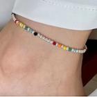 Bead Sterling Silver Anklet Jl0019 - Multicolor - Silver - One Size