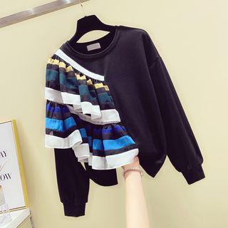 Ruffle-panel Loose Sweatshirt