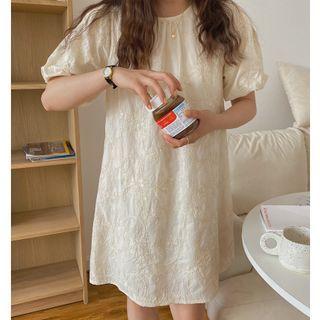 Short-sleeve Loose-fit Dress As Figure - One Size