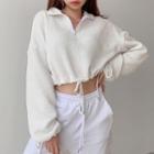 Half-zip Ribbed Drawstring Pullover