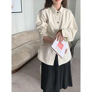 Dual-pocket Boyfriend Shirt