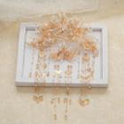 Set: Wedding Branches Tiara + Hair Stick + Hair Clip + Fringed Earring Set - Gold - One Size