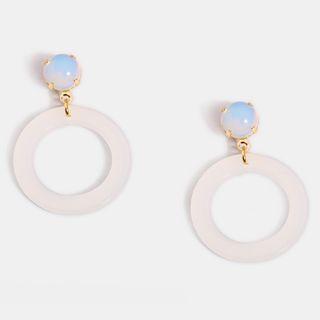 Acrylic Hoop Dangle Earring 1 Pair - One Size