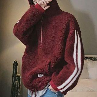 Plush Zip-up Hooded Pullover