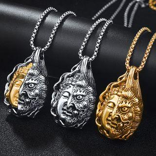 Buddha & Demon Stainless Steel Pendant Necklace