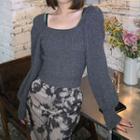 Lantern-sleeve Sweater / Mini Sheath Dress