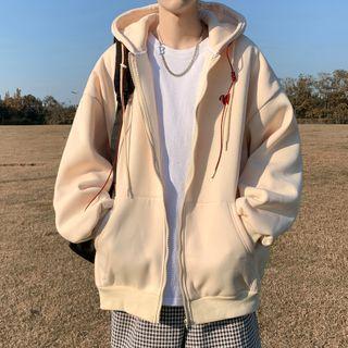 Hooded Drop-shoulder Zip Jacket