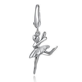 Bling Bling Platinum Plated 925 Silver Ballet Dancer Bracelet Charm