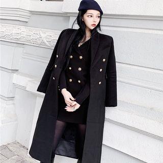 Long-sleeve Sheath Mini Dress / Double Breasted Coat