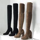 Faux-suede Knee High Boots