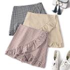Ruffle A-line Plaid Skirt