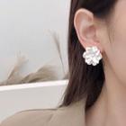 Acrylic Flower Earring 1 Pair - Al0236 - Two Layers - White - One Size