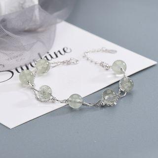 925 Sterling Silver Bead Bracelet Brs155 - One Size