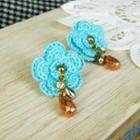 Blue Lace Flower Earrings