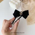 Embellished Velvet Hair Clip 1 Pc - As Shown In Figure - One Size