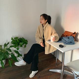 Fleece-lined Wide Dress Pants