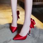 Ribbon Genuine Leather Pumps