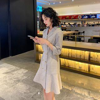 Double-breasted Plaid Mermaid Blazer Dress
